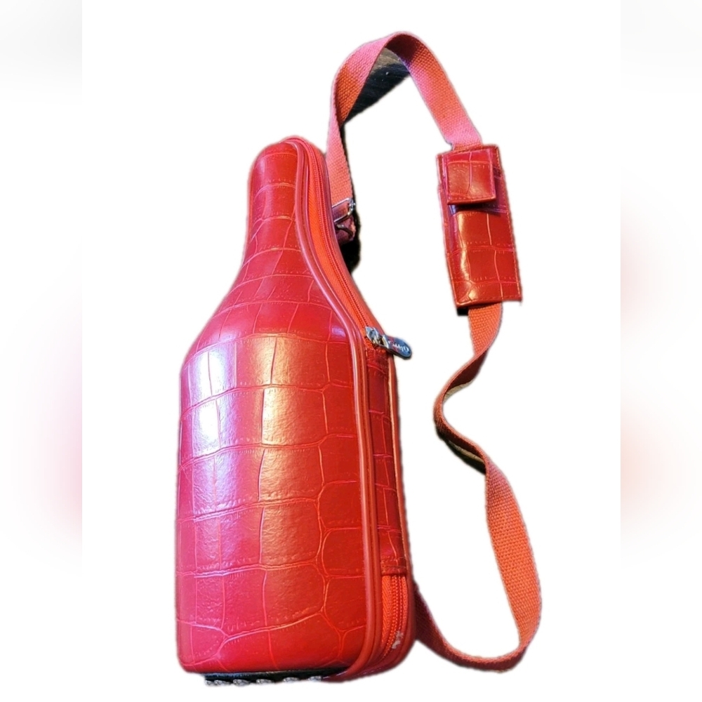 Red Croc-Embossed Sling Bag